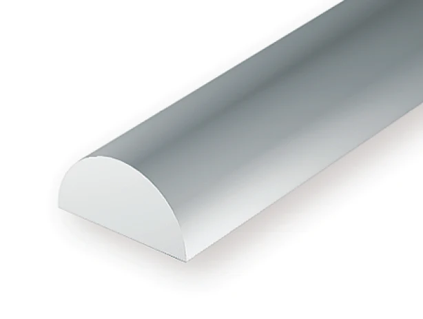 Evergreen - 243 - .100" (2.5MM) OPAQUE WHITE POLYSTYRENE HALF ROUND - Image 2