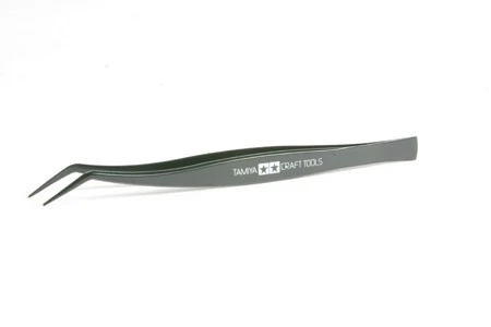 Tamiya 74003 Craft Tools - Angled Tweezers - Image 2